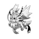 A mesmerizing tattoo showcasing a fusion of Pikachu, Grogu, Goku, and Yoshi, symbolizing the client's love for cartoons and their favorite characters tattoo design idea