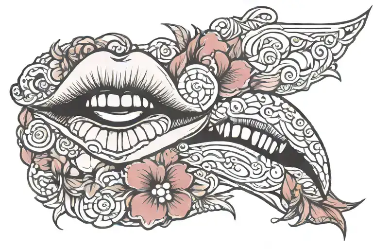 Lip tattoo design idea