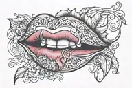 Lip tattoo design idea