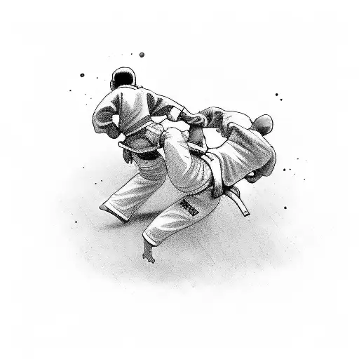 Jiu Jitsu match tattoo design idea