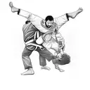 Jiu Jitsu match tattoo design idea
