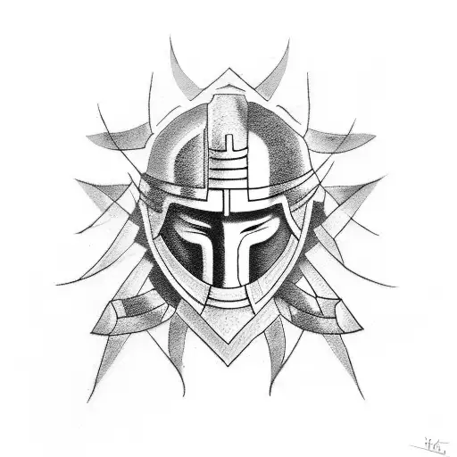 Sketch Spartan Tattoo Idea - BlackInk AI