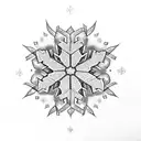 snowflake clover tattoo design idea