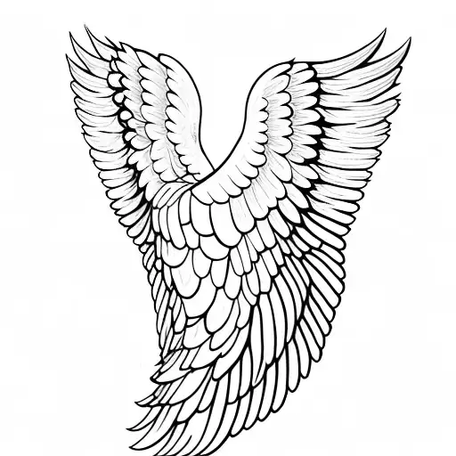 angel wings one wing nice and another wing destroyed  tattoo design idea