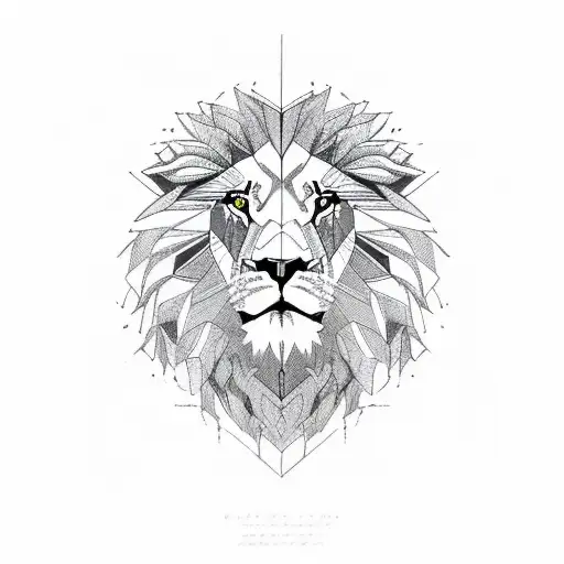 Lion Geometric Tattoo Images