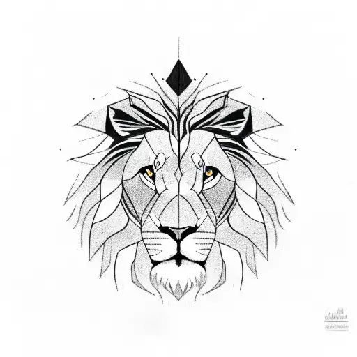 Geometric Lion Drawing