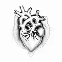 anatomical heart crashing through a brick wall tattoo design idea