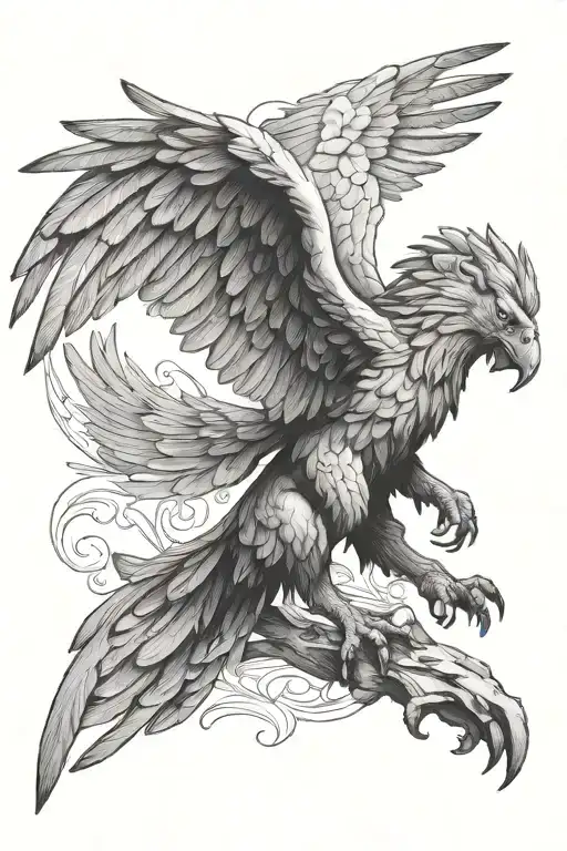 griffin soaring tattoo design idea