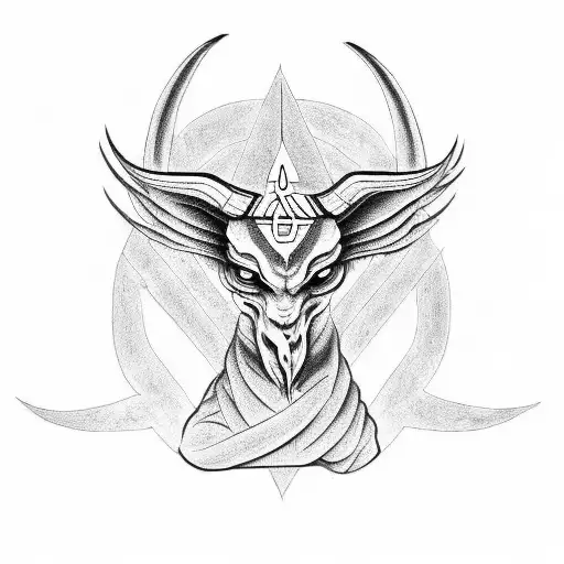 Baphomet with angel tattoo design idea