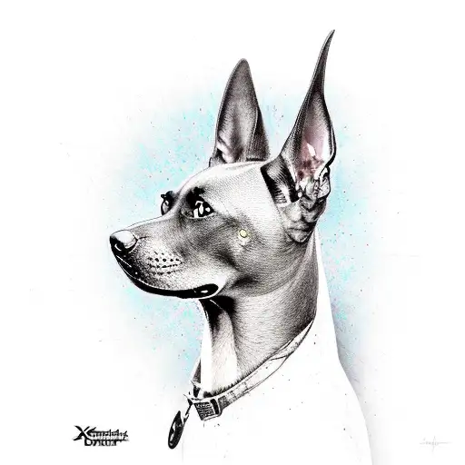 xoloitzcuintle mexican dog  tattoo design idea