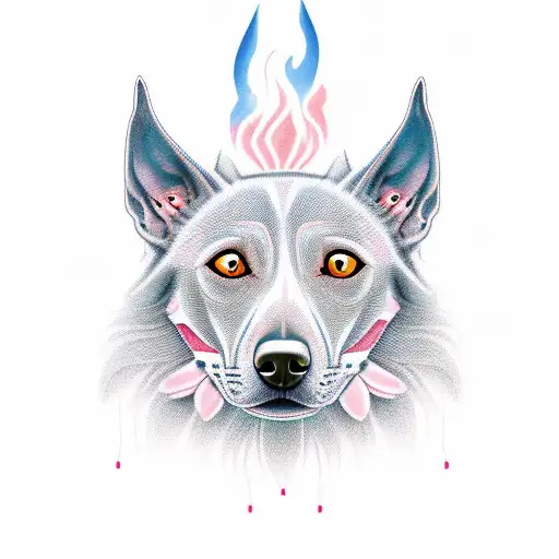howling xoloitzcuintle dog  tattoo design idea