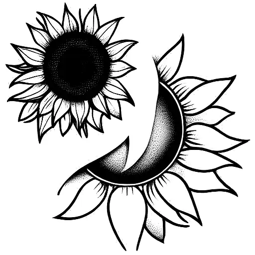 Sunflower tattoo design idea