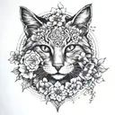 Cat, Cherry Blossoms, Mandala, Oriental, Date 15.05.15 tattoo design idea