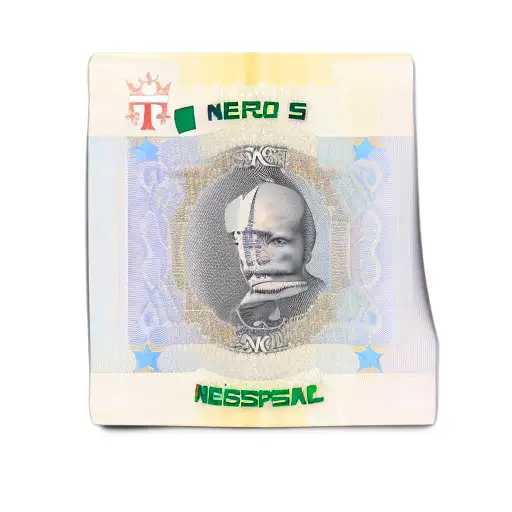 A 50 euro note with the text "Als je een klapper slaat.." tattoo design idea