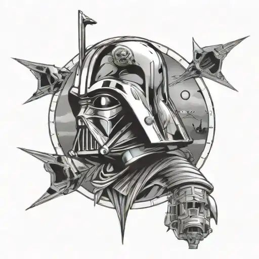 A star wars themed tattoo with a twist of goth style elements tattoo design idea