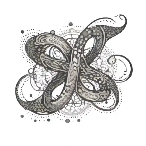 A stylized infinity symbol with the birthdates of your son and daughter incorporated into the design tattoo design idea