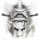 Samurai mask tattoo design idea
