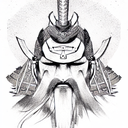 Samurai mask tattoo design idea