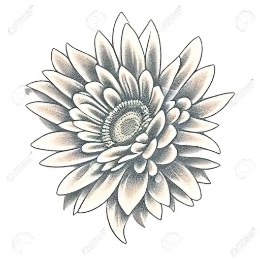 Gerbera and garden trowel tattoo design idea