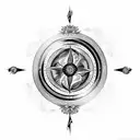 Dragon Ying yang compass tattoo design idea