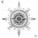 Dragon Ying yang compass tattoo design idea