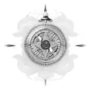 Dragon Ying yang compass tattoo design idea