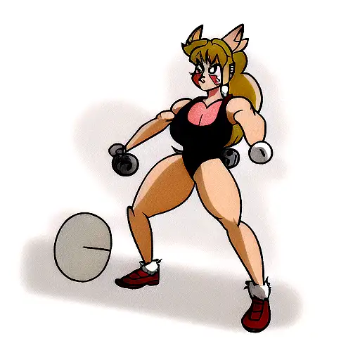 lola bunny doing deadlift  tattoo design idea