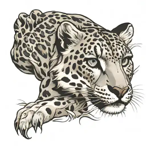 snow leopard tattoo design idea
