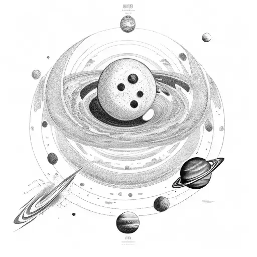 solar system with space tattoo design idea