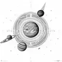 solar system with space tattoo design idea