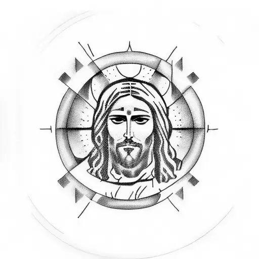 Jesus Face  tattoo design idea