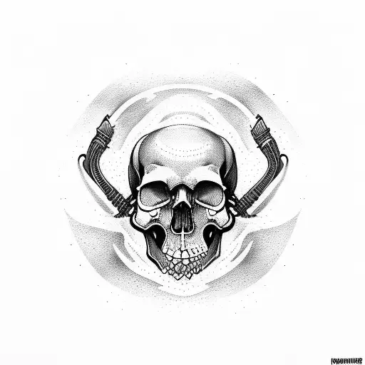 a hacker skull  tattoo design idea
