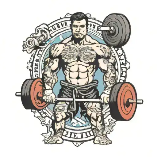 person in BJJ Gi deadlifting  tattoo design idea