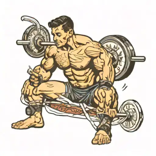 a person wearing a Gi doing powerlifting tattoo design idea