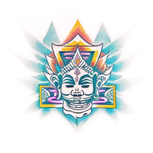 temple angkor watt cambonia style tattoo design idea