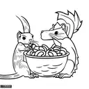 peruvian squirrel with nuts tattoo design idea