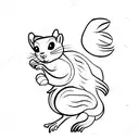 peruvian squirrel with nuts tattoo design idea