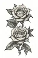Rose with stem and with large thorns wrapped tightly tattoo design idea