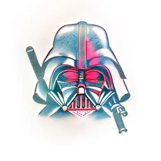 darth Vader red light saber tattoo design idea