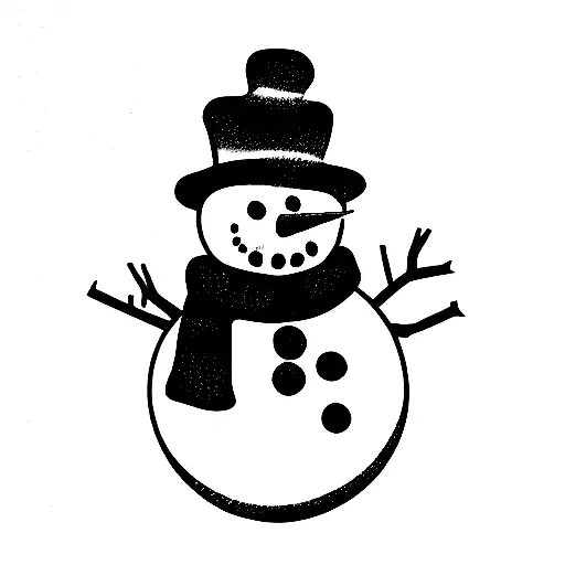 snowman simple tattoo design idea