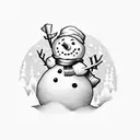 snowman simple tattoo design idea