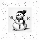 snowman simple tattoo design idea