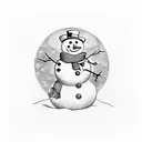 snowman simple tattoo design idea
