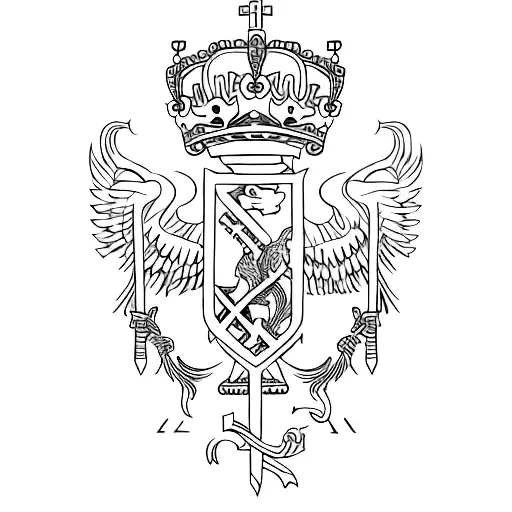 Coat of arms of Ukraine minimalistic tattoo design idea