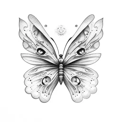 butterfly drama tattoo design idea