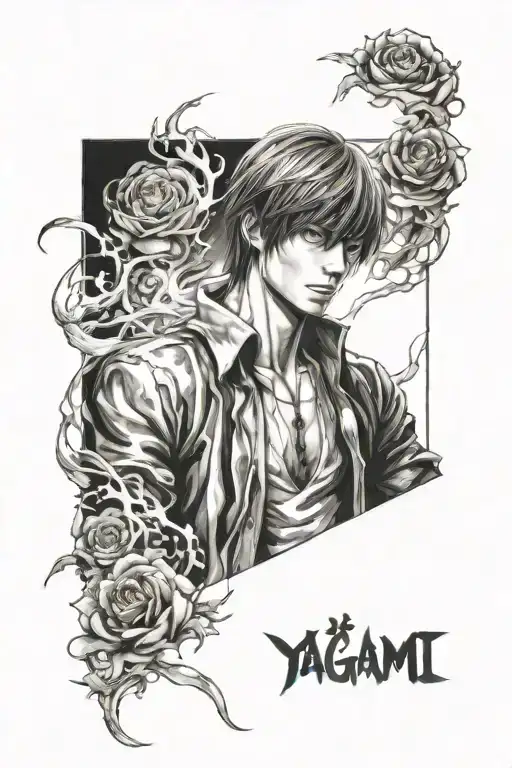 light yagami cool manga panel tattoo design idea