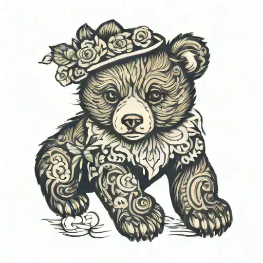 bear cub  Lottie  tattoo design idea