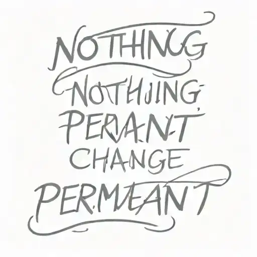 phrase: "nothing is permanent except change" tattoo design idea