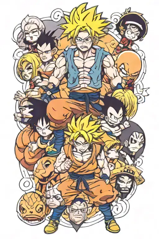 Dragonball z Naruto one piece anime tattoo design idea