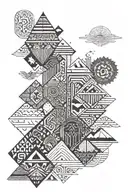 A drawing that refers to trips I have already taken, such as trips to Australia, Bali (Indonesia), Peru and Brazil tattoo design idea
